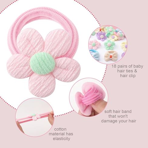 BQUBO Baby Girl Bows and Headbands Soft Nylon Hairbands Elastics Handmade Girls Flower Hair Accessories for Newborn Infant Toddlers Kids 10 Pack in Saudi Arabia