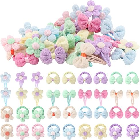 BQUBO Baby Girl Bows and Headbands Soft Nylon Hairbands Elastics Handmade Girls Flower Hair Accessories for Newborn Infant Toddlers Kids 10 Pack in Saudi Arabia