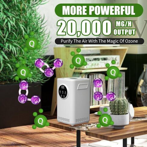 Ozone Negative Ion Generator,25,000mg/h Digital Touch Commercial Ozonator Odor Removal Machine,Industrial O3 Ionizer Air Purifier Deodorizer for Home Car Pet in Saudi Arabia