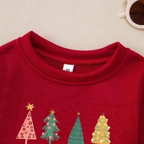 CM C&M WODRO Toddler Boy Girl Christmas Sweatshirt Christmas Trees Crewneck Pullover Shirt Little Kid Xmas Holiday Outfit Top in Kuwait