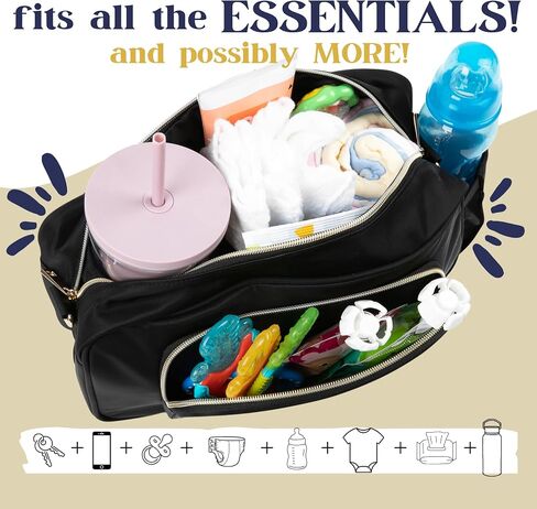 Stroller Caddy with Cup Holder, Universal Fit Stroller Organizer Bag, Waterproof Stroller Organizer with Insulated Cup Holder, Stroller Bag Organizer w/ Shoulder Strap, Stroller Wagon Accessories in Saudi Arabia