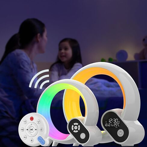 Audio Baby Monitor, 1 Parent Unit with Long Range 49 FT, Wireless Bluetooth Transmission, Cry Detection, Sound & Lighting Effect Alerts, Night Lights with Alarm Clock, Ambient Lighting in Saudi Arabia