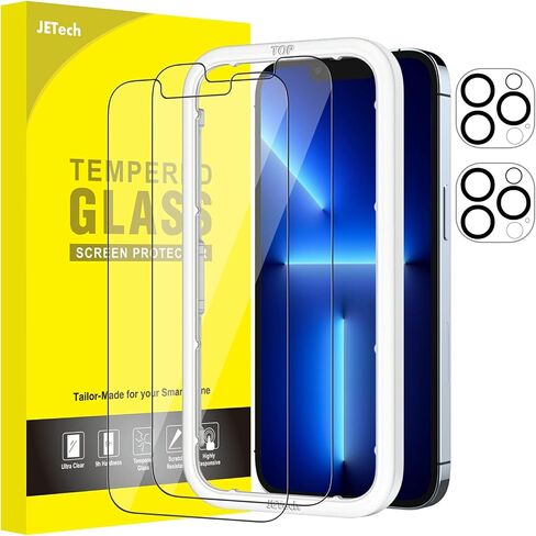 JETech Screen Protector for iPhone 16 6.1-Inch with Camera Lens Protector, Easy Installation Tool, Tempered Glass Film, HD Clear, 2-Pack Each in Saudi Arabia