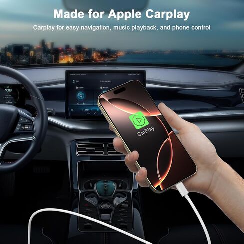 سلك كابل Carplay للسيارة لهاتف iPhone 16/16 Plus/16 Pro/16 Pro Max/15/15 Plus/15 Pro/15 Pro Max، iPad Pro 12.9/11، iPad Air 4/5، iPad Mini 6، 3 حزم 3.3 قدم كابل شحن سيارة مجدول من النايلون من USB A إلى USB C in Saudi Arabia