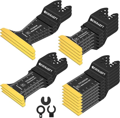 18 PCS Titanium Oscillating Tool Blade, Professional Universal Multitool Blades for Wood Plastic Metal, Multi Tool Blades Kits Fit Dewalt Milwaukee Ryobi Rockwell Fein in Saudi Arabia