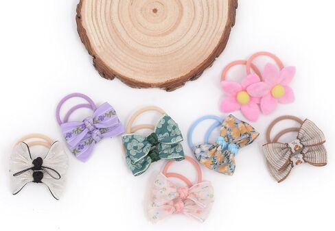 Baby Hair Ties with Bows for Toddler - 1.2 Inch Elastic Ponytail Holders Small Hair Ties For Baby Girls Infants Hair Accessories 30 Pieces in Saudi Arabia