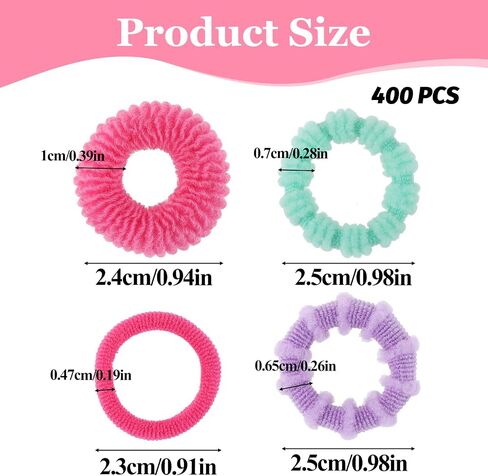 400pcs Baby Hair Ties 4 Textures Multicolor Seamless Cotton Toddler Hair Ties for Toddler Girls,Cute Small Soft Hair Bands,Easy off,No Damage Hair Ties in Saudi Arabia