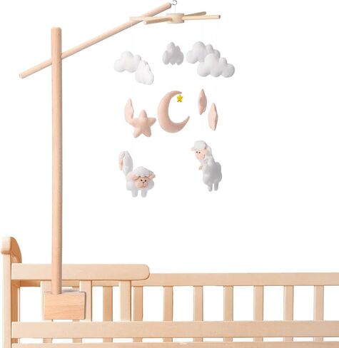 حامل سرير الأطفال المحمول بذراع خشبي متنقل لسرير الأطفال المحمول، حامل متنقل لسرير الأطفال المحمول لتعليق سرير الأطفال حديثي الولادة من البنات والأولاد، مقاس 11.8 × 29.5 بوصة in Kuwait