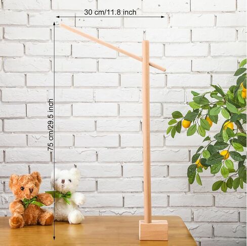 حامل سرير الأطفال المحمول بذراع خشبي متنقل لسرير الأطفال المحمول، حامل متنقل لسرير الأطفال المحمول لتعليق سرير الأطفال حديثي الولادة من البنات والأولاد، مقاس 11.8 × 29.5 بوصة in Kuwait