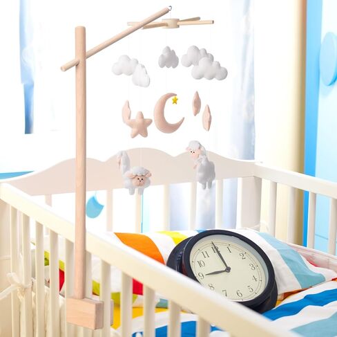 حامل سرير الأطفال المحمول بذراع خشبي متنقل لسرير الأطفال المحمول، حامل متنقل لسرير الأطفال المحمول لتعليق سرير الأطفال حديثي الولادة من البنات والأولاد، مقاس 11.8 × 29.5 بوصة in Kuwait