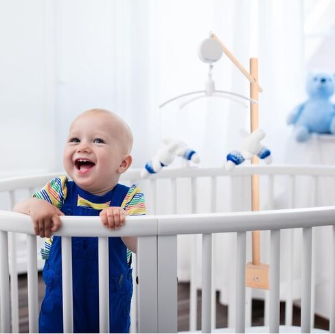 حامل سرير الأطفال المحمول بذراع خشبي متنقل لسرير الأطفال المحمول، حامل متنقل لسرير الأطفال المحمول لتعليق سرير الأطفال حديثي الولادة من البنات والأولاد، مقاس 11.8 × 29.5 بوصة in Kuwait