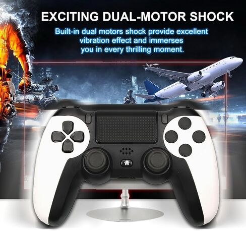 MAGIC BLOCK Wireless Controller, Dual Vibration Game Controller Compatible with P3,P4/P4 Slim/P4 Pro, Windows, iOS, Android with 6-Axis Motion Sensor/600mAh Battery(White) in Saudi Arabia