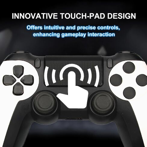 MAGIC BLOCK Wireless Controller, Dual Vibration Game Controller Compatible with P3,P4/P4 Slim/P4 Pro, Windows, iOS, Android with 6-Axis Motion Sensor/600mAh Battery(White) in Saudi Arabia
