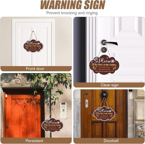 Baby Sleeping Sign, Hanging 3D Wooden Baby Sleeping Sign Plaque with Rope for Baby Room Nursery Kids Room Bedroom Front Door Decoration for New Parents Gifts (Model A) in Kuwait