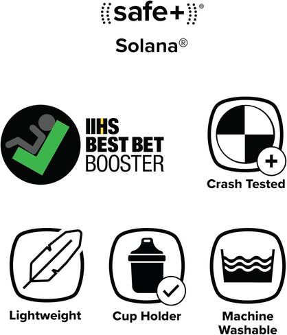 ديونو سولانا، بدون مزلاج، مجموعة من 3 مقاعد سيارة معززة بدون ظهر، خفيفة الوزن، أغطية قابلة للغسل في الغسالة، حاملات أكواب، أزرق in Kuwait