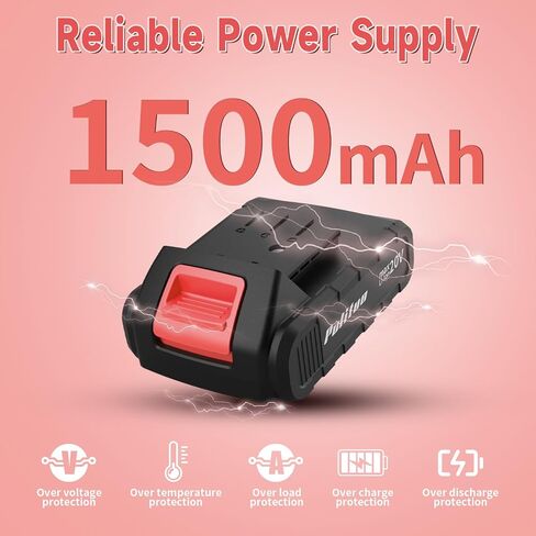 PULITUO 20V Cordless Drill/Driver with Battery and Charger, 3/8"Keyless Chuck, 2 Variable Speed, 266 In-lb(30 N.m), 21+1 Torque Settings, power Drill with LED Light, Drill Driver Kit for Home (Red) in Kuwait