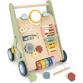 Baby Push Walker, Wooden Baby Walker with Wheels, Montessori Walker for Babies 12 Months, Adjustable Speed Push Walking Toys for Boys & Girls 1 Year Old, Christmas Birthday Gifts for Toddler in Saudi Arabia