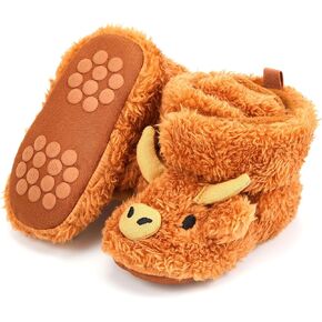 Baby Booties Highland Cow Baby Shoes Animal Unisex Newborn Infant Slippers for Toddler Infant Boy Girl