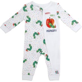 Baby Starters The Very Hungry Caterpillar One Piece Zippered Coverall Pajamas (Cotton, White and Red, 18M)
