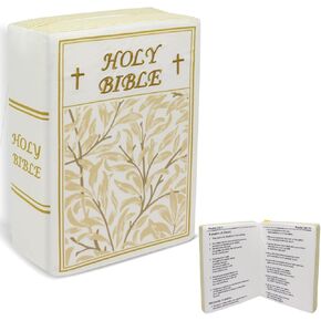 Holy Bible Pillow,Cozy Faith Bible Plush That Opens Christian Plush (Beige)