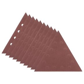 HARFINGTON 10pcs Hook & Loop Sandpaper 60 Grit 12 Holes Triangular Sanding Disc Sheets Mouse Detail Sander Papers Sanding Machine Sandpapers for Wood Metal