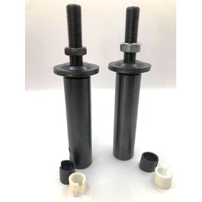 6-1/4" Long Shaft Arbor Extension SET fits 1/2" right and left side shaft Motor Arbor Threaded Shaft Adapter for Buffing Grinding Wheels/For Bench Grinder Qty 1 set. Fits 1/2" 5/8" or 3/4"
