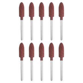 HARFINGTON 10pcs Rubber Polishing Bits, Rotary Buffing Bits with 10mm (3/8-inch) Mounted Conic Head, 3mm (1/8-inch) Shank, for Metal, Jewelry, Stone, Rock Grinding, Green