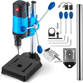 Bonvoisin Mini Benchtop Drill Press, 6 Variable Speed Drilling Machine for Craft and Home Improvement, 1200W Electric Drill Press 2800RPM Max Speed