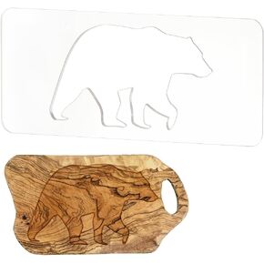 BENECREAT Acrylic Bear Router Template, Clear Router Inlay Template for Woodworking and Craft, Transparent Acrylic Template for Student Painting Supplies, Craft Projects (12×5Inch)