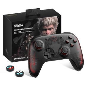 8Bitdo Ultimate 2C Wireless Controller, with Hall Effect Joysticks and Hall Triggers, 1000Hz Polling Rate, and Remappable L4/R4 Bumpers for Windows PC and Android - Black Myth: Wukong