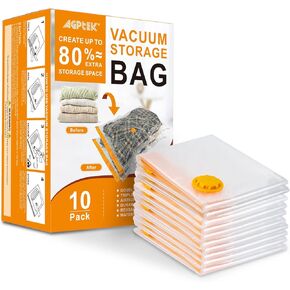 10 Storage Bags, Vacuum Storage Bags(5 Large and 5 Jumbo), Ideal Space-Saving Solution for Clothes, Blankets, Comforters and More, Perfect for Home Storage and Travel