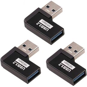 Pastall [90° Angle / 10Gbps] USB 3.2 Adpter, 3 Styles of USB 3.2 to USB Adapters- USB A Male to Female Coupler, USB A Male to USB C Femsle Coupler, USB C Male to USB Female Adapter - High Speed