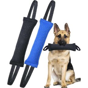 Dog Tug Toy Dog，Double Pack Tough Jute Bite Pillow Training Equipment - Puppy to Large Dogs Interactive Toy.