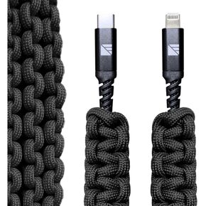 Darrk Energy Lightning to C Paracord Cable & USB C to C Paracord Cable (18W, Green)