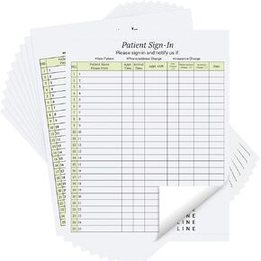 125 Patient Sign in Sheets, HIPAA Compliant, 3 Part Carbonless Patient Sign in Forms, Peel Off Adhesive Sign in Sheet for Medical Offices, Doctors, Clinic, 3125 Labels