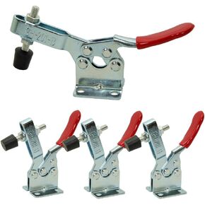 4 PCS Toggle Clamp 201B Hand Tool 198Lbs Holding Capacity Antislip Horizontal Quick Release Heavy Duty Toggle Clamp Tool
