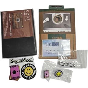 Paper Shoot Camera Accessories Bundle with 2 Cases, 3 Stickers, 3 Pins, and 1 Filter Card – Creative Photography Set with Eco-Friendly Cases and Fun Customization Accessories