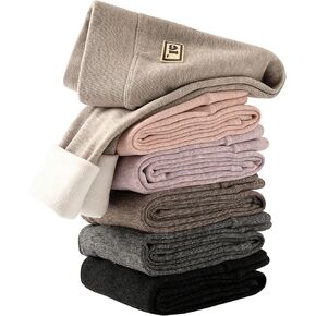 6 Pack Toddler Girls Winter Fleece Lined Leggings Kids Soft Thermal Stretchy Leggings Warm Pants for Girls