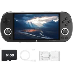 Trimui Smart Pro Handheld Game Console 4.96-Inches Display Game Console, Linux System with Allwinner A133P Processor Built-in 128G TF Card White