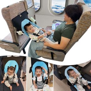 Baby Airplane Bed, Baby Travel Essentials for Flying, Toddler Airplane Seat Extender Must Haves, Plane Portable High Chair Harness Seat for Infant (Gray)