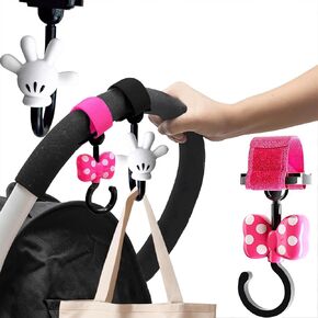 Stroller Hooks,4 Pack Stroller Hooks for Hanging Bags and Shopping, Holds Up to 5lbs Large Stroller Clip,Stroller Accessories for Mommy(Abstract Butterfly)