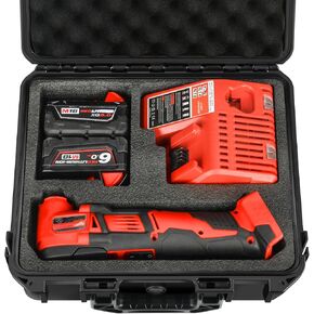 Case for Milwaukee Oscillating Multi Tool - Power Tools Box for Milwaukee M18 M12 2836-20/2626-20/2526-20/2426-20, Waterproof Hard Tool Box for Milwaulkee Fuel Multi-tool/Battery/Charger (Case Only）