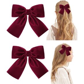 doboi 2 قطعة من أقواس الشعر المخملية مشابك شعر الأطفال 3.5 بوصة مشابك التمساح للفتيات والأطفال الصغار والمراهقات وإكسسوارات الشعر للنساء (نبيذ) in Kuwait