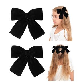 doboi 2 PCS Hair Bows Velvet Baby hair clips 3.5" Alligator Clips Bows for Girls Toddlers Kids Teens Women Hair Accessories (Wine)