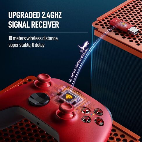 وحدة تحكم لأجهزة Xbox وXbox One وXbox One X|S وXbox Series X|S، وحدة تحكم لاسلكية مع اهتزاز مزدوج ومستشعر حركة ومقبس سماعة رأس 3.5 ملم - أحمر in Saudi Arabia