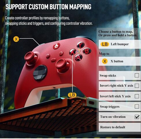 وحدة تحكم لأجهزة Xbox وXbox One وXbox One X|S وXbox Series X|S، وحدة تحكم لاسلكية مع اهتزاز مزدوج ومستشعر حركة ومقبس سماعة رأس 3.5 ملم - أحمر in Saudi Arabia
