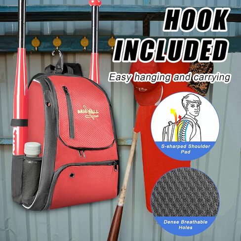 Baseball Bag Backpack,T-Ball Softball Equipment Bag with Shoe Compartment,Outdoor Lightweight Baseball Bat Bag Duffle Gear Bag for Baseball/Softball/Lacrosse (Blue) in Saudi Arabia