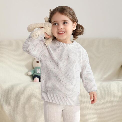 Baby Girl Boy Sweater Toddler Fall Winter Long Sleeve Knit Sweaters Infant Warm Speckle Pullover Outfits for 6M-3T in Saudi Arabia