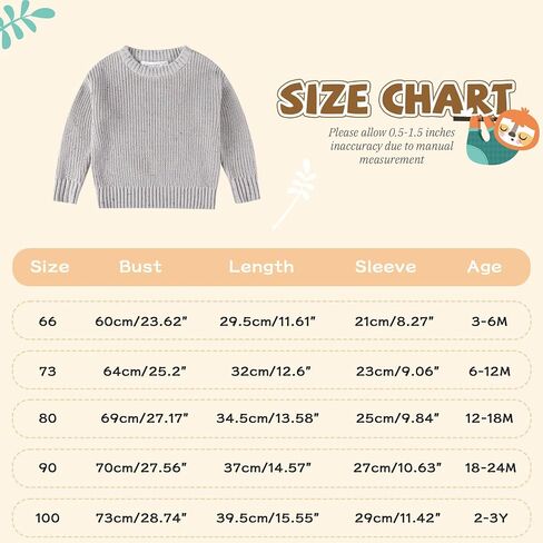Baby Girl Boy Sweater Toddler Fall Winter Long Sleeve Knit Sweaters Infant Warm Speckle Pullover Outfits for 6M-3T in Saudi Arabia