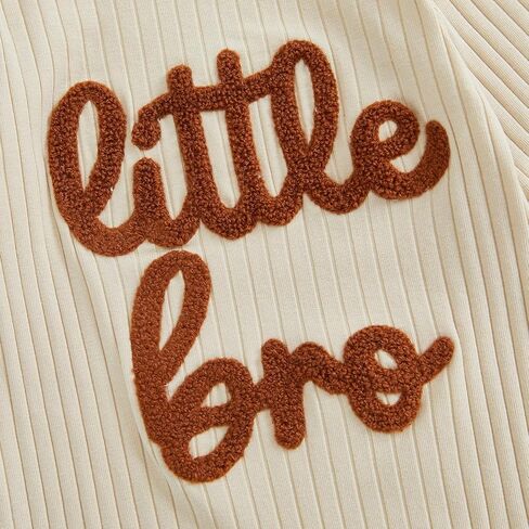 Newborn Baby Boys Girls Romper Long Sleeve Lil Bro Letter Print Solid Color Bodysuit Jumpsuit in Saudi Arabia
